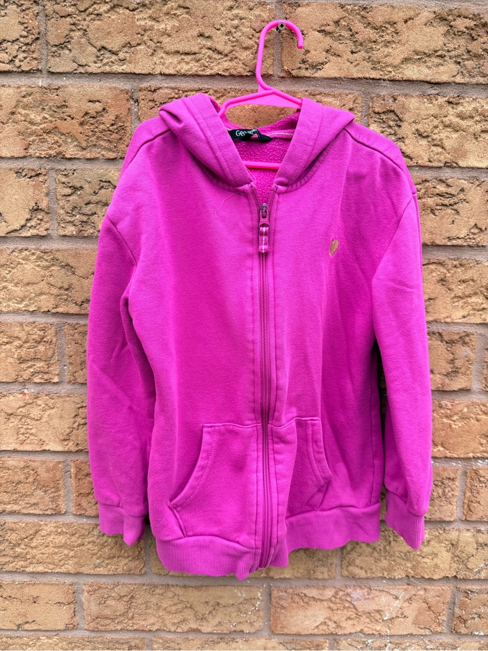 10/$25 • George Pink Cotton Blend Full Zip Hooded Sweater